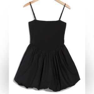 WAYF Bubble Black Spaghetti Strap Dress
